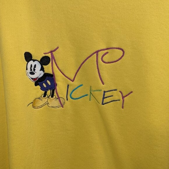 Vintage Yellow Mickey Mouse Sweatshirt Size Large - Picture 2 of 12